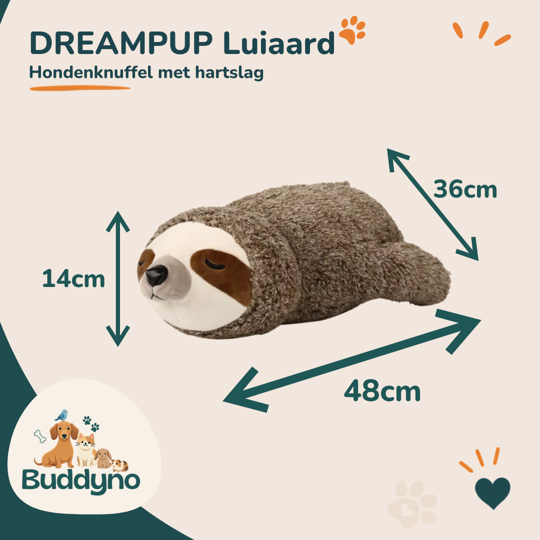 DREAMPUP | Hondenknuffel met hartslag Luiaard Premium