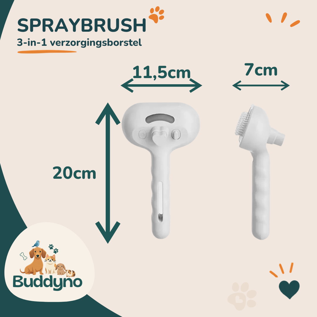 SPRAYBRUSH | Ontklik en massageborstel voor honden