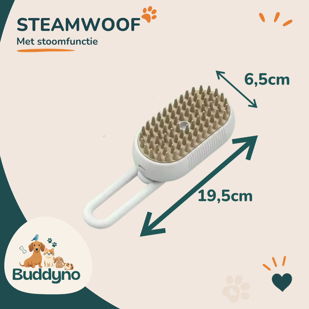 STEAMWOOF | Stoomborstel voor stralend schone vacht