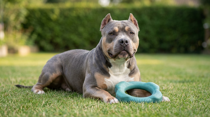 american bully met speeltje