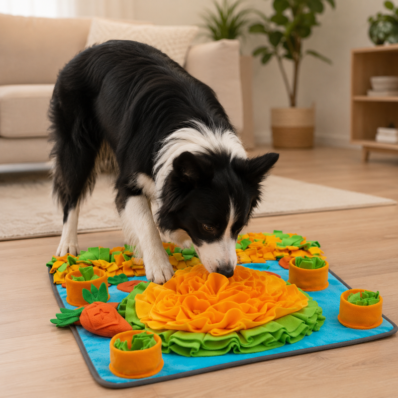 hond met snuffelmat