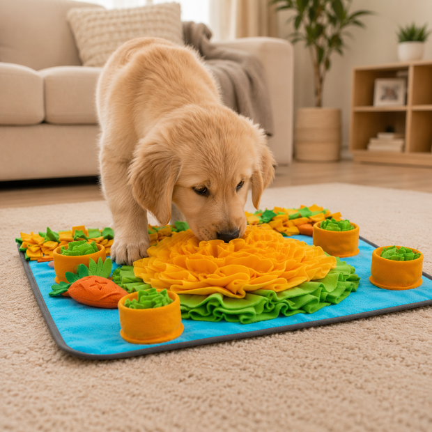 puppy met snuffelmat