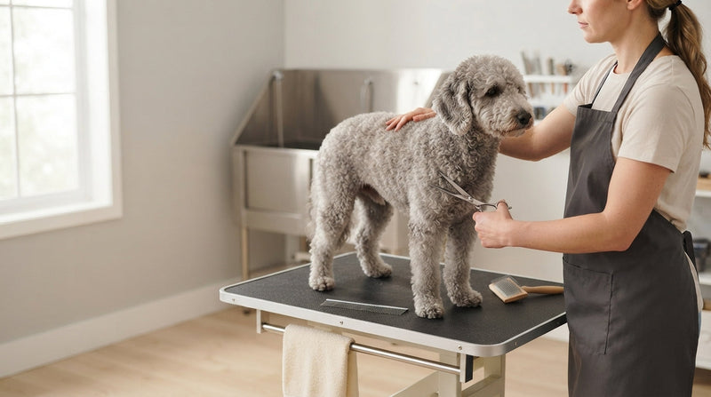 hond bij de trimsalon