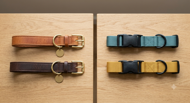 leren of nylon halsband