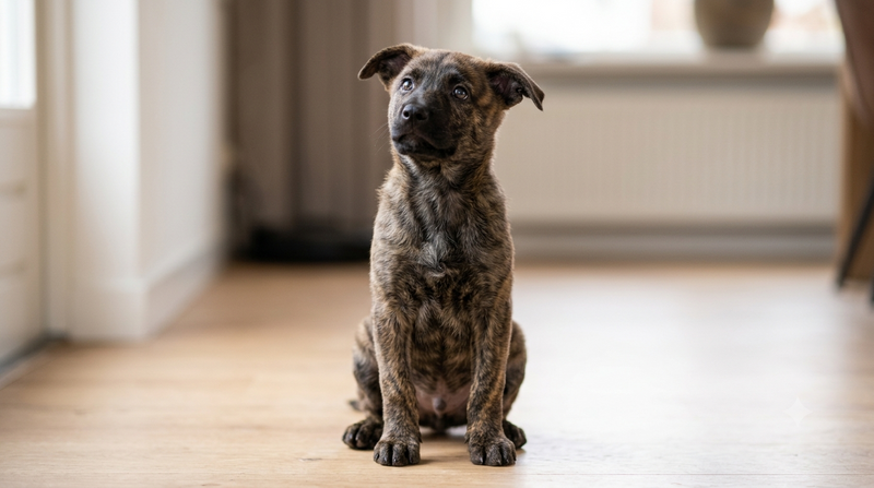 netjes zittende puppy