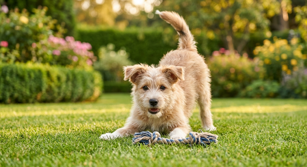 spelende puppy