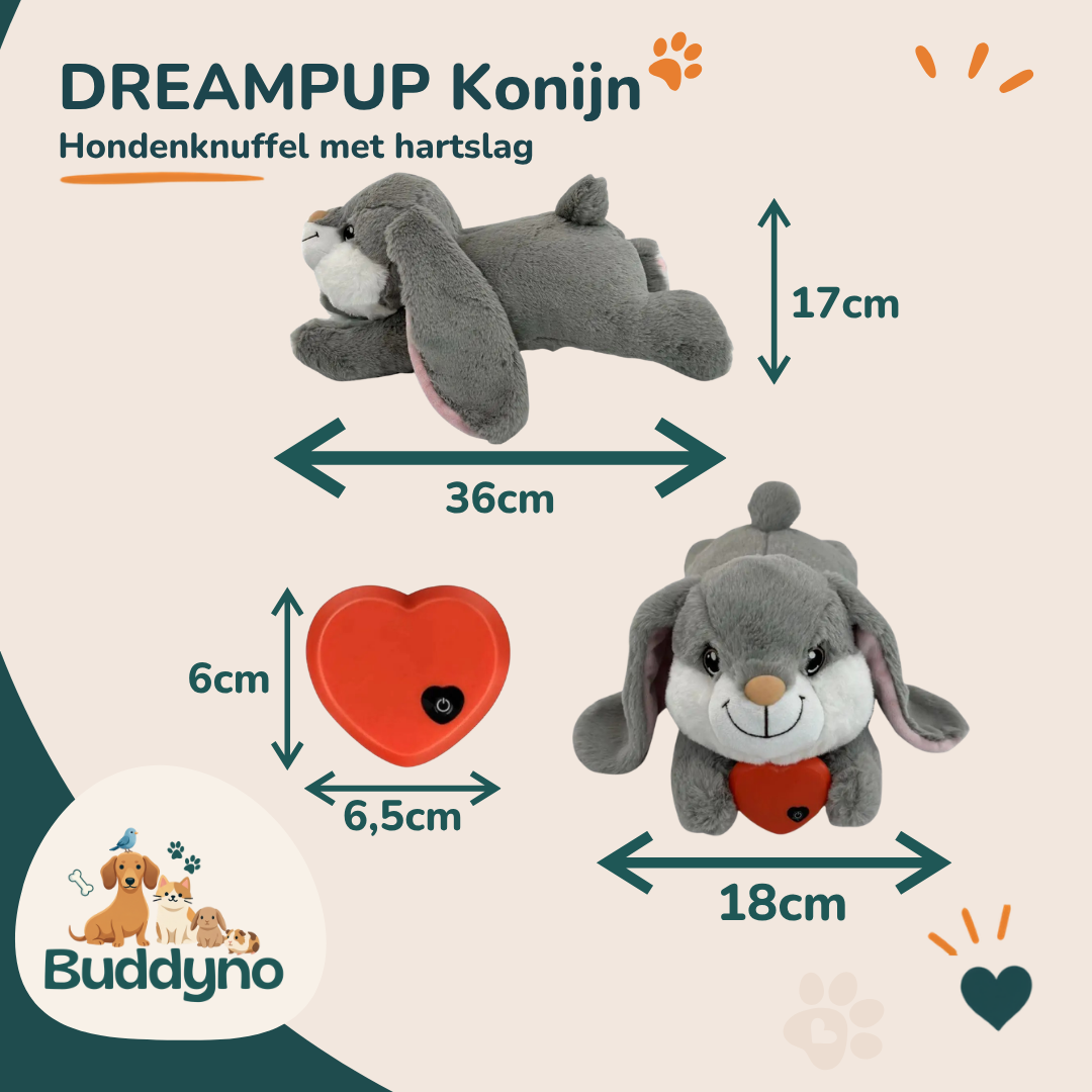 DREAMPUP | Hondenknuffel met hartslag Konijn