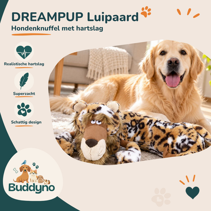 DREAMPUP | Hondenknuffel met hartslag Luipaard Premium