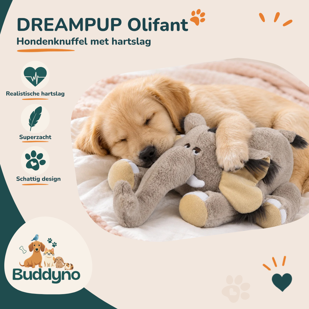 DREAMPUP | Hondenknuffel met hartslag Olifant Premium