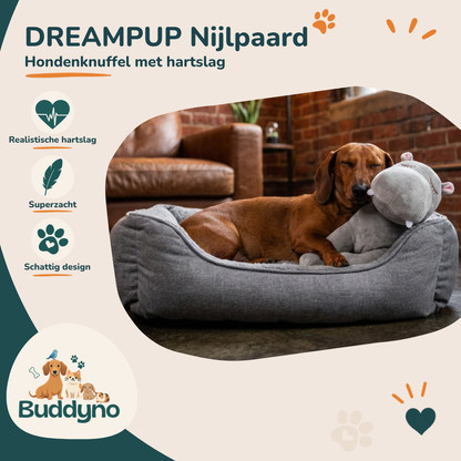 DREAMPUP | Hondenknuffel met hartslag Nijlpaard