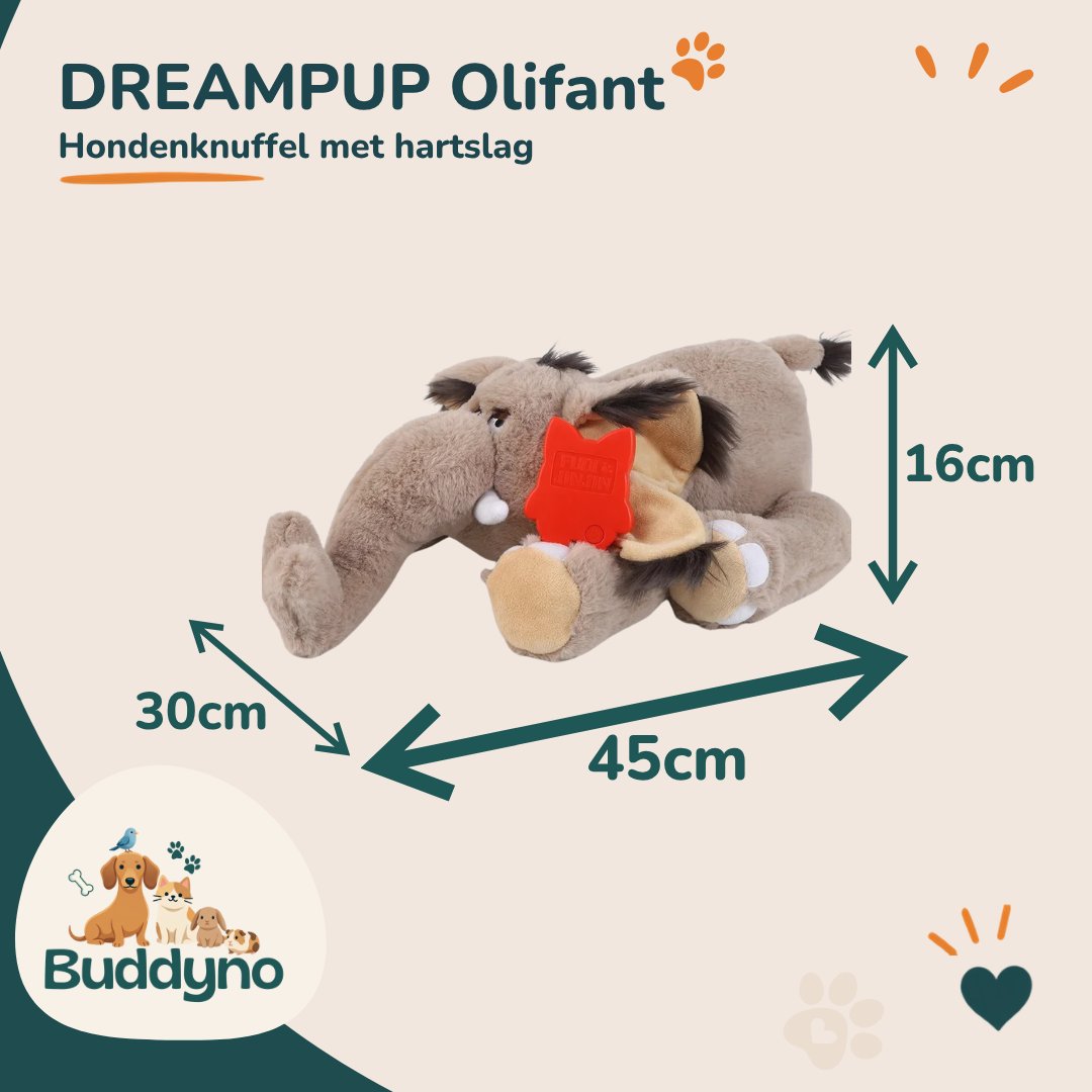 DREAMPUP | Hondenknuffel met hartslag Olifant Premium