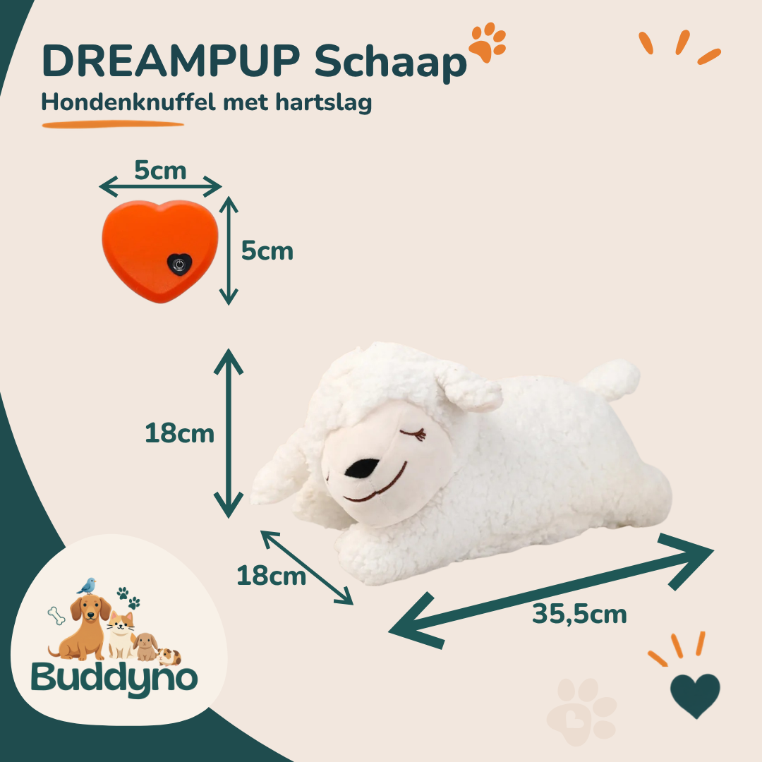 DREAMPUP | Hondenknuffel met hartslag Schaap