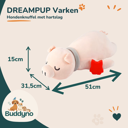 DREAMPUP | Hondenknuffel met hartslag Varken Premium