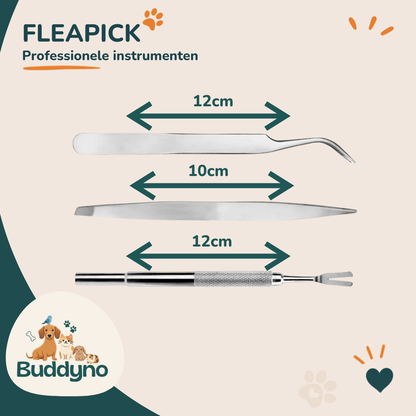 FLEAPICK | Teken- en vlooienset van roestvrij staal