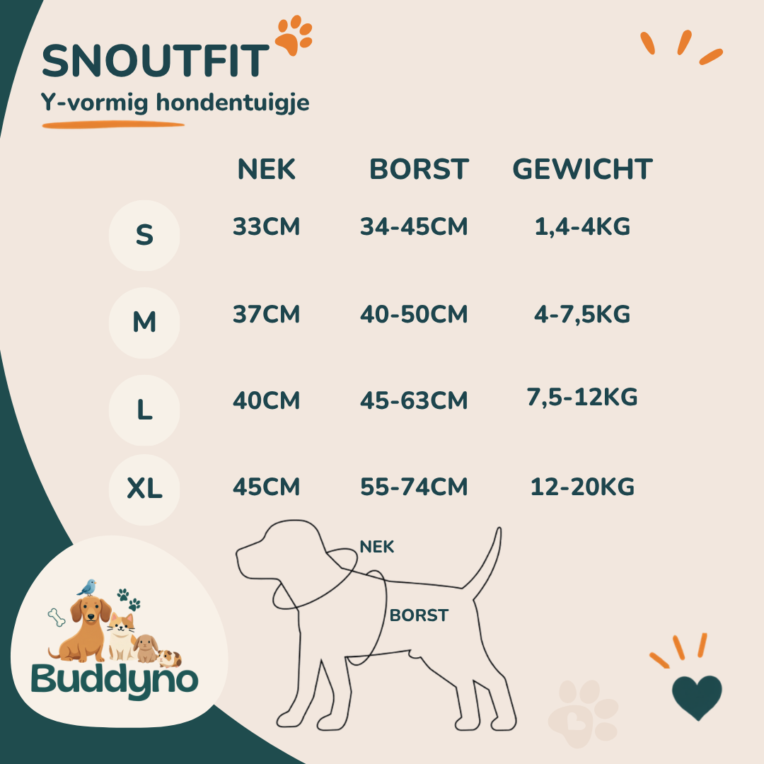 SNOUTFIT | Y-vormig hondentuigje voor comfortabele wandelingen