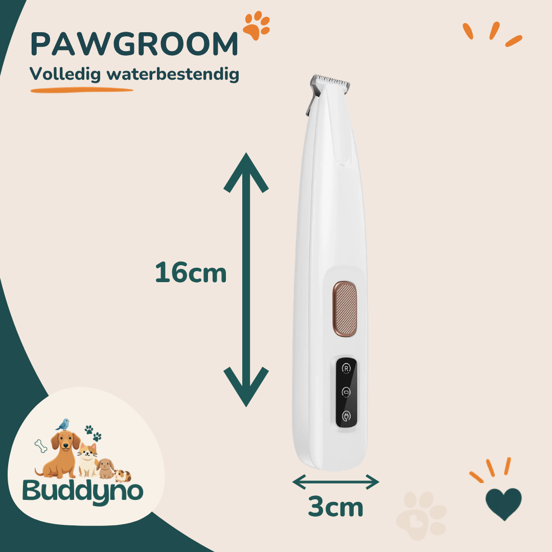 PAWGROOM | Stille trimmer met led voor hondenpoten