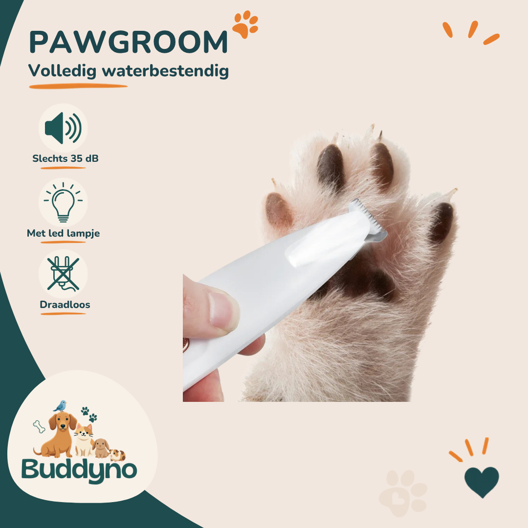 PAWGROOM | Stille trimmer met led voor hondenpoten