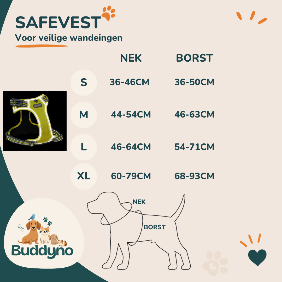 SAFEVEST | Reflecterend tuigje voor veilige wandelingen