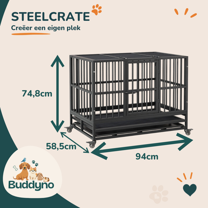 STEELCRATE | Stevige vouwbare bench met twee deuren