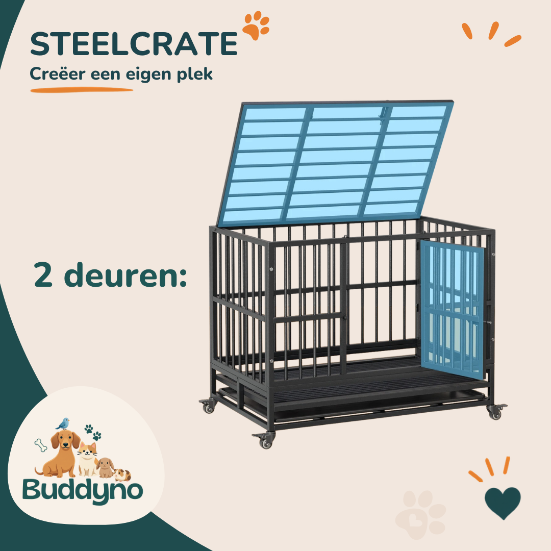 STEELCRATE | Stevige vouwbare bench met twee deuren