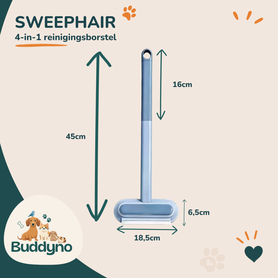 SWEEPHAIR | 4-in-1 reinigingsborstel voor hondenhaar