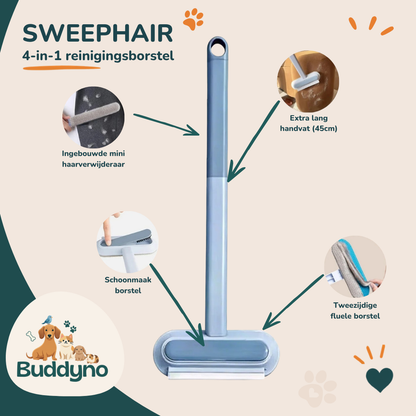 SWEEPHAIR | 4-in-1 reinigingsborstel voor hondenhaar