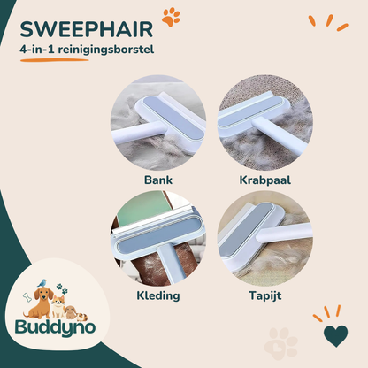 SWEEPHAIR | 4-in-1 reinigingsborstel voor hondenhaar