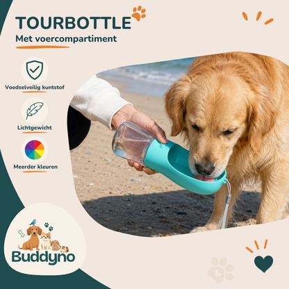 TOURBOTTLE | Drinkfles met voercompartiment