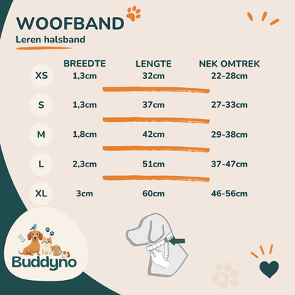 WOOFBAND | Leren halsband met zachte binnenvoering