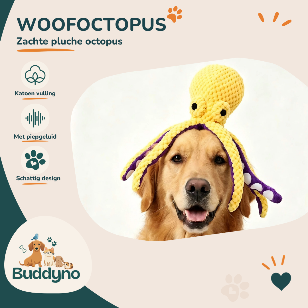 WOOFOCTOPUS | Zachte octopus met pieper voor honden